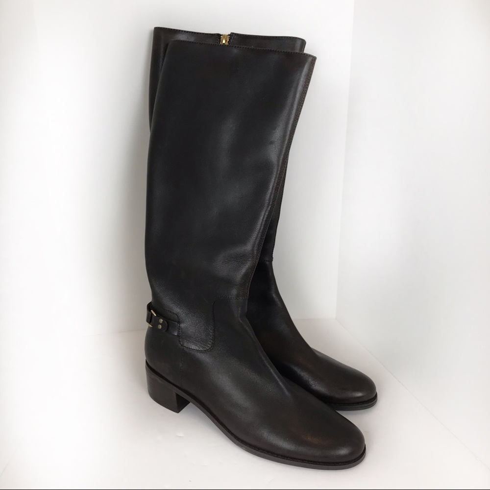 Etienne Aigner Leather Boots Chocolate Brown 6 1/2